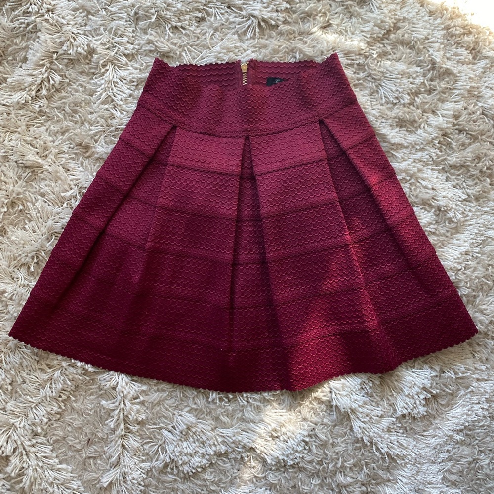 Structured Merlot High Waisted Skirt